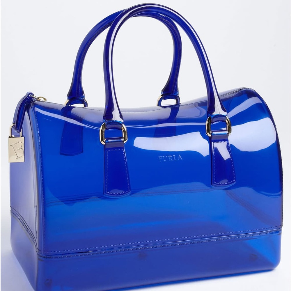 FURLA BAULETTO CANDY SATCHEL, COLOR: BLUE